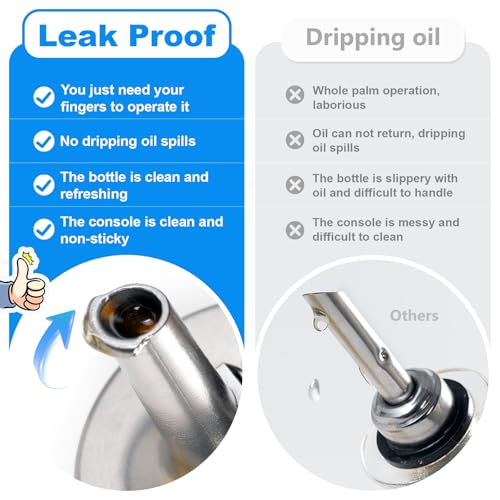 3-in-1 Liquor & Olive Oil Pour Spout Set - Silver & White, 2PCS - Lu-lupour