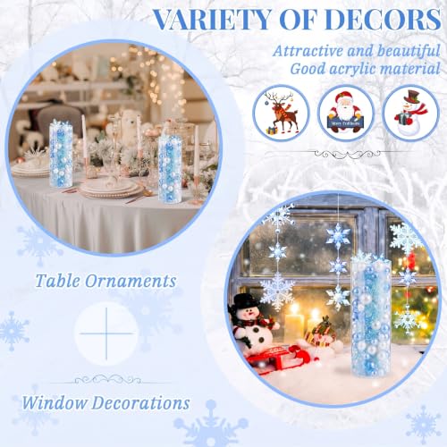 MTLEE 106Pcs Christmas Snowflake Centerpieces Vase Fillers - Snowflake Style