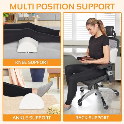 Large Half Moon Bolster Pillow for Leg and Back Support - Machine Washable
