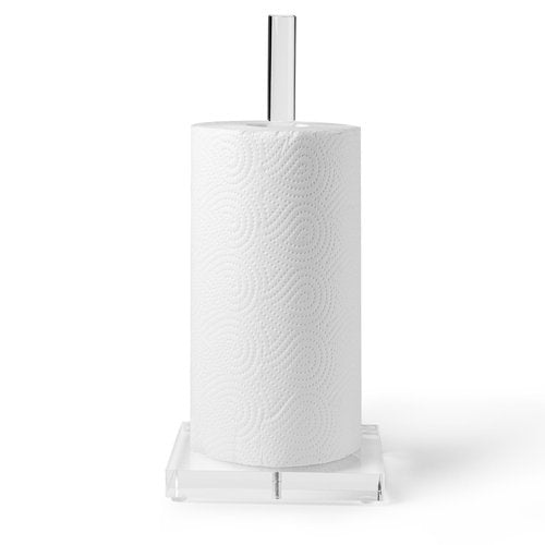 Antimbee Transparent Acrylic Paper Towel Stand Holder, Freestanding Tabletop Roll Paper Tower Holder, Countertop Paper Towel Dispenser for Kitchen, Bathroom, Coffee Table
