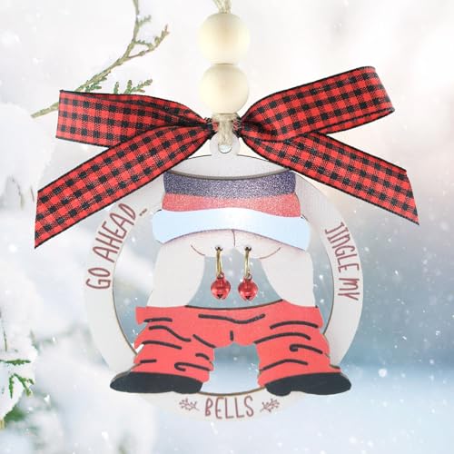 Funny Christmas Ornaments 2025 – Naughty Wooden Santa, Jingle My Bell, Hilarious Tree Decor