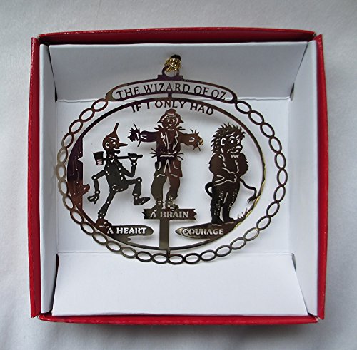 Wizard of Oz Brass Christmas Ornament - Scarecrow, Cowardly Lion & Tin Man