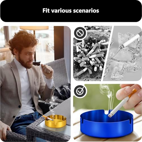 Stainless Steel Ashtray Set (4 Pack) for Indoor and Outdoor Use