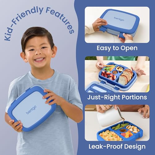 Bentgo Kids 5-Compartment Leak-Proof Bento Box - Blue