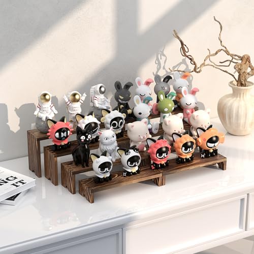2-Set Tiered Wooden Display Stands for Vendor Booths, Desserts & Decor