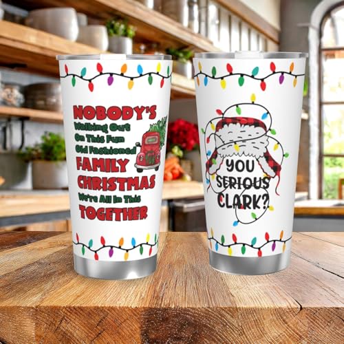 Uinntiwell 20 oz Christmas Vacation Clark Griswold Tumbler with Straw - Funny Holiday Gift Set