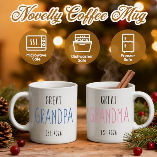 Great Grandparents EST 2026 Coffee Mug Set of 2 - Thank You Gift, 11oz