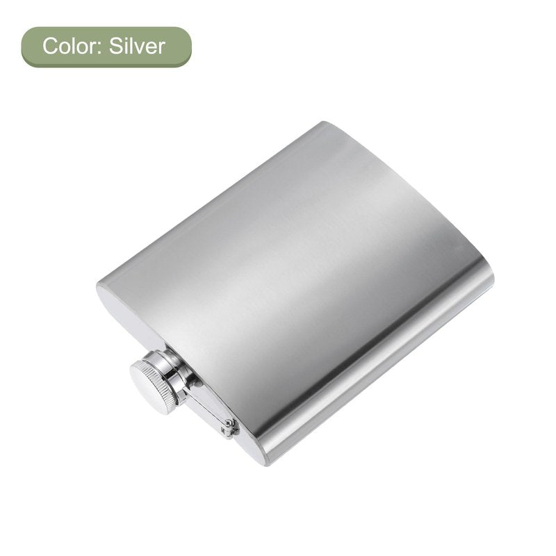 uxcell Hip Flask for Liquor 18oz 500ml Stainless Steel Leak Proof Drinking Flask for Camping Hiking Outdoor Activity, Silver