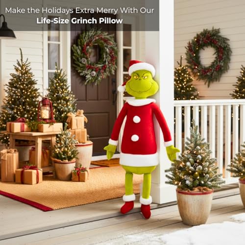 Franco Grinchzilla Life Size Plush Cuddle Pillow - Officially Licensed Holiday Bedding
