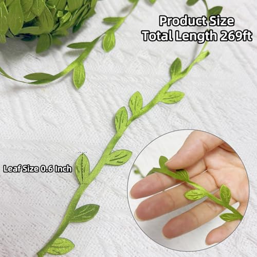 269 Ft Artificial Leaf Ribbon Vine for Wedding, Party Decor & DIY Crafts