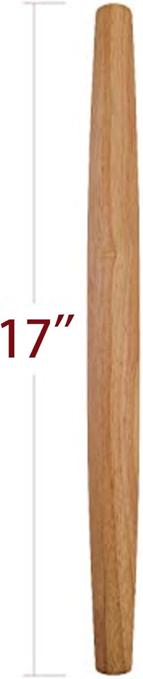 French Rolling Pin - 17-Inch Wooden Roll Pin for Fondant, Pie Crust & Pastry - Tapered Design