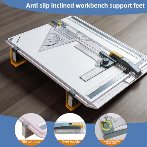 A3 Drafting Board with Parallel Motion Ruler and Adjustable Angle Stand