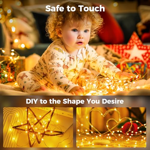 btfarm 33FT 100 LED Plug-in Fairy Lights with Remote & Timer, Warm White