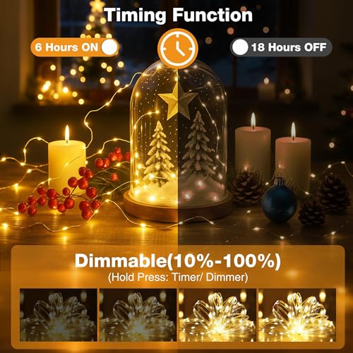 Fairdeer 16FT 50 LED Fairy Lights Battery & USB Powered Twinkle Lights