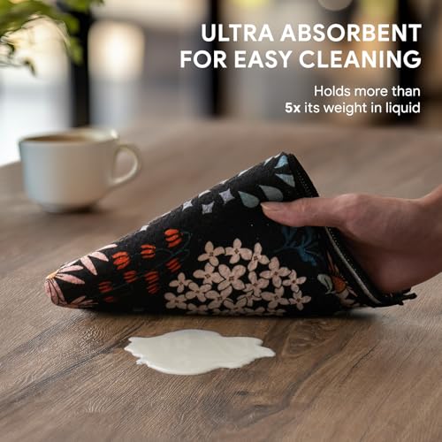 Waffle Microfiber Kitchen Towel Set of 2 - Quick Dry Dish Towels (16" x 28")
