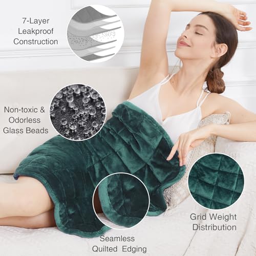 7lbs Weighted Lap Blanket for Adults - Cozy Flannel Travel Pad