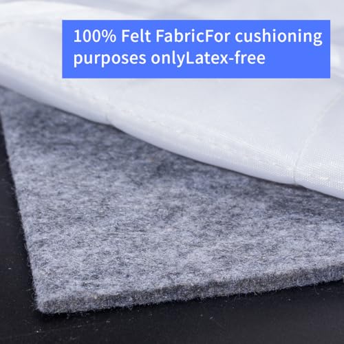 8x10 Ft Thick Felt Rug Pad for Hardwood Floors - Cushioned Carpet Underlay