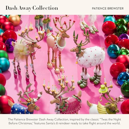 Patience Brewster Dash Away Comet Reindeer Christmas Ornament - 6.5" Hand-Painted