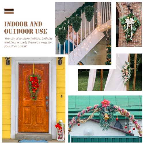 17-Inch Grapevine Teardrop Swag Wreath Base - Natural DIY Craft Form (2 Pack)