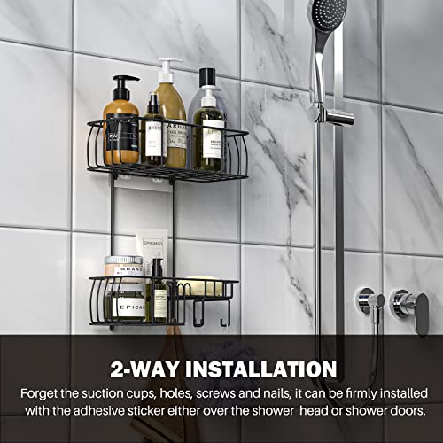 Hanging Shower Caddy Organizer Large Capacity Rustproof Black