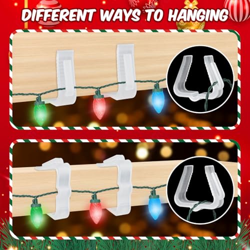 Hydream 100Pcs Christmas Light Clips Hooks for Outdoor Roof Eaves Gutter - White