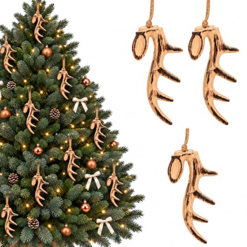 C Style 12 Pcs Artificial Deer Antler Christmas Tree Ornaments Rustic Decor
