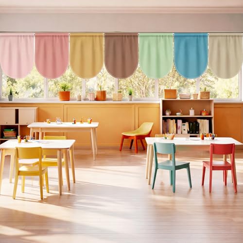 8 Pcs Boho Classroom Curtains, Growth Mindset Window Panels for Kids Room
