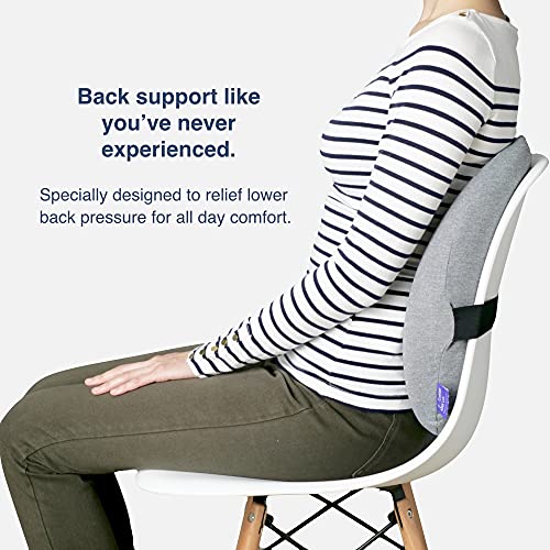 Ergonomic Lumbar Support Pillow for Back Pain Relief - Adjustable Strap