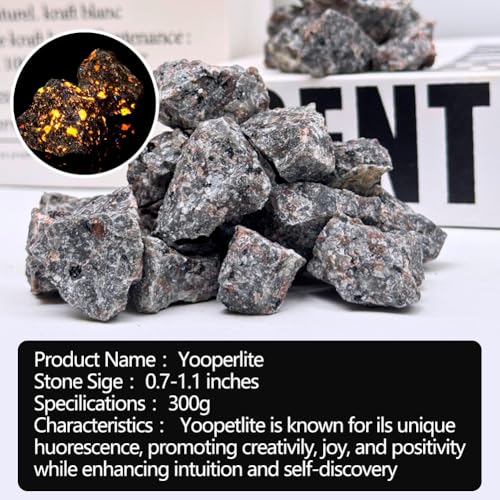Natural Yooperlite Stones 0.67lb Rough Crystals for Tumbling and Home Decor