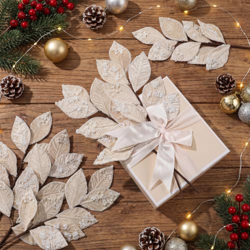6 Pcs 17'' Pearl Christmas Tree Topper Picks - White Decor by Sosation