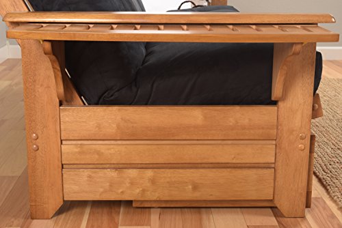 Queen Size Futon Sofa Bed Set with Innerspring Mattress and Storage Drawers