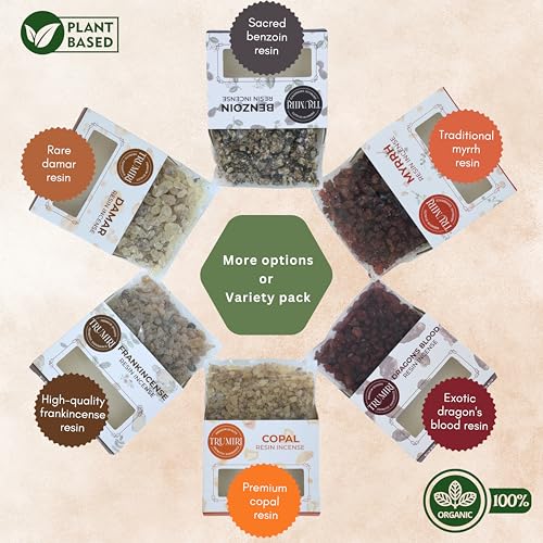 Natural Resin Incense Variety Pack - 6 x 30g Frankincense Myrrh & More