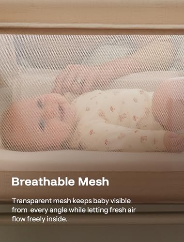 3-in-1 Bedside Sleeper Rocking Bassinet with Mesh Sides & Mattress