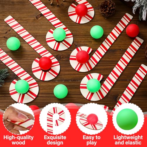 Christmas Spoons and Bouncy Balls Relay Race Set for Kids and Parties