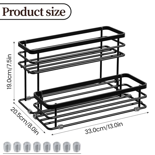 2-Tier Coffee Syrup Organizer Rack for 8 Bottles, Countertop Syrup Stand