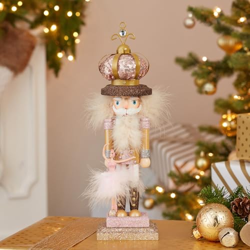 14-Inch Wooden Ballet and Crown Nutcracker Tabletop Holiday Decor