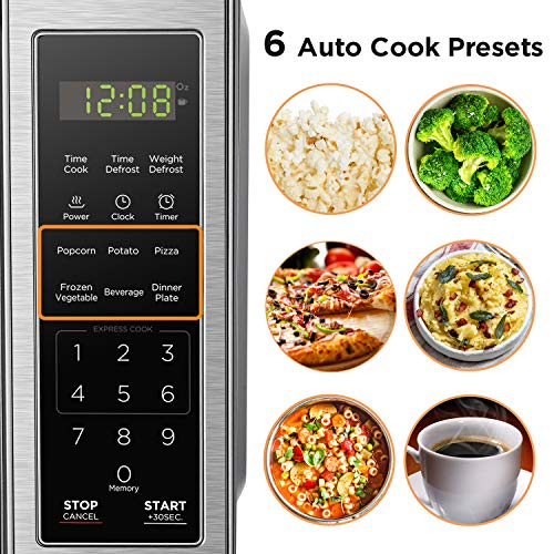 Compact Countertop Microwave Oven, 0.7 Cu. Ft. 700W Stainless Steel