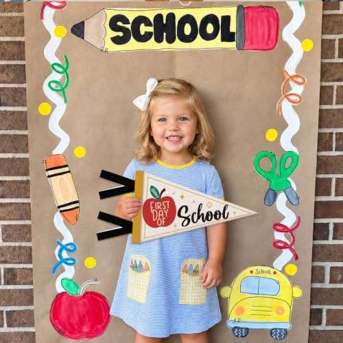 First Day of School Felt Pennant Flag Banner - Back to School Photo Prop