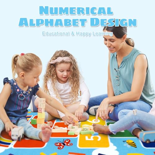 Washable Hopscotch Kids Rug 31.5" x 72" - Educational Play Mat for Children