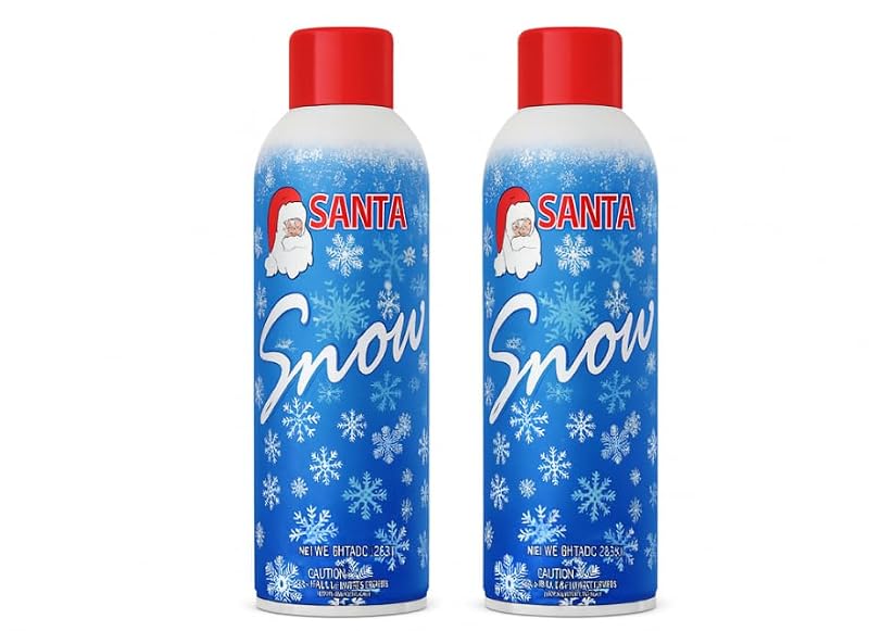 Artificial Snow Spray for Holiday Decor, Windows & Wreaths - 2 Pack
