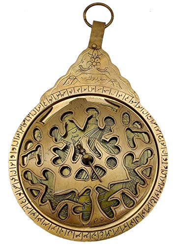 8.5-inch Brass Arabic Astrolabe Wall Decor - Antique Replica for Home & Gifting