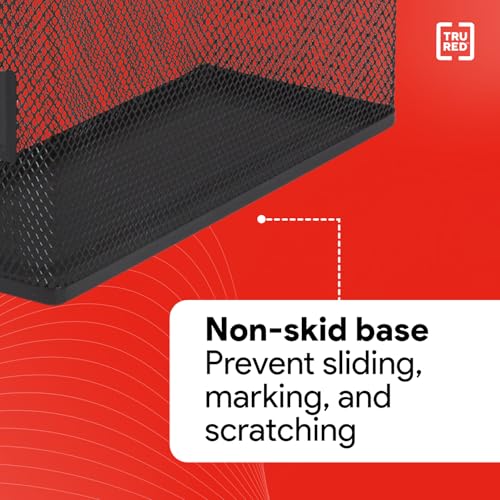 Metal Mesh Magazine File Organizer - Desktop Document Holder with Handle