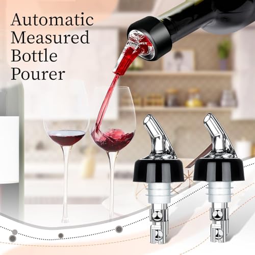 SuproBarware 12 Pack Automatic Spirit Pourer with 1oz/30ml Measurement for Liquor & Cocktail Bottles