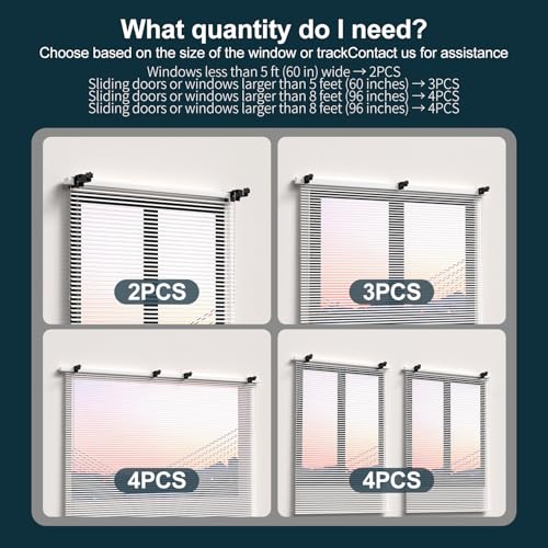 No Drill Curtain Rod Brackets for Blind Headrails, Adjustable 2-Pack