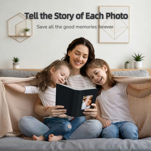 Linen 4x6 Photo Album - 300 Pocket Slip-in Picture Book for Family Memories