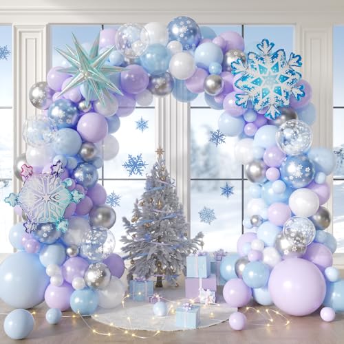 140PCS Snowflake Balloon Kit for Winter Wonderland & Holiday Decor
