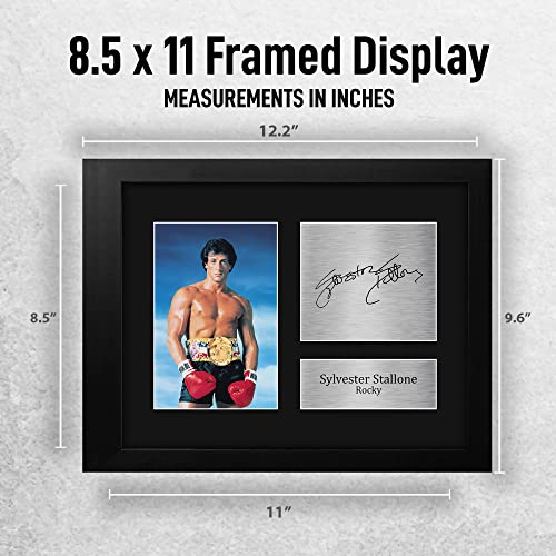 Sylvester Stallone Rocky Movie Autograph Photo Framed - Black Frame - US Letter
