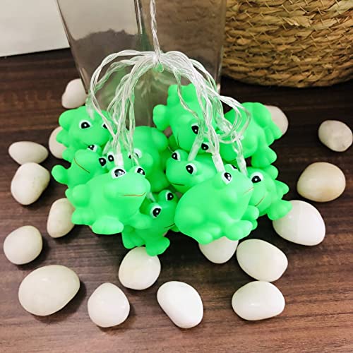 Sezrgiu 1.65m A-Frog Battery-Operated String Light with 10 LEDs for Kids Bedroom & Holiday Decor