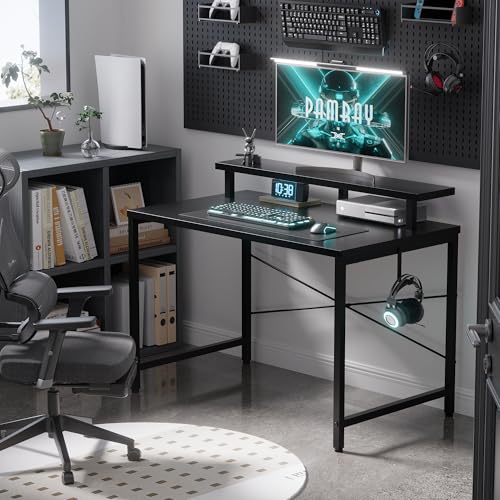 32-Inch Small Computer Desk with Monitor Stand and Headphone Hook