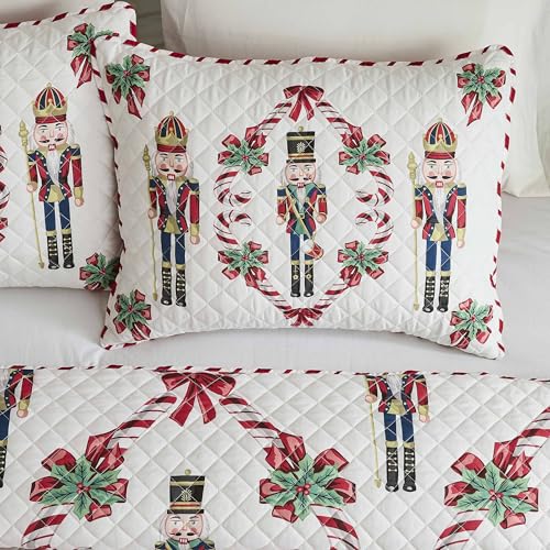 Avanti Linens Christmas King Quilt Set with Pillowcases - Festive Holiday Bedding
